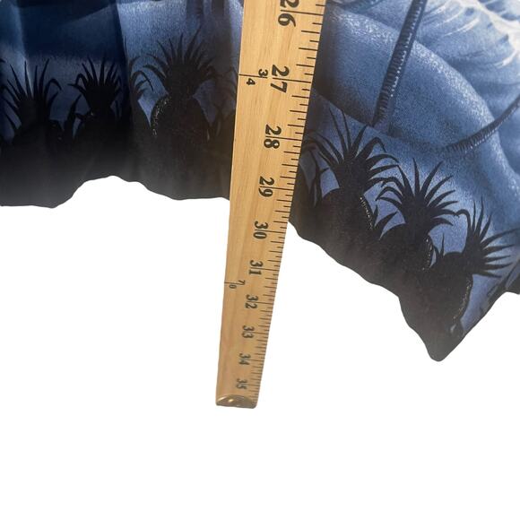 RJC Men's Size 2XL Hawaiian Palm Tree Vacation‎ Blue Button Up - Picture 9 of 9
